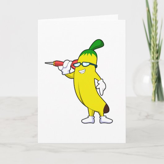 Banana in Darts mit Dart Karte (Vorderseite)