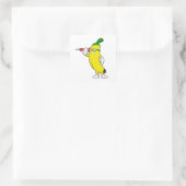 Banana in Darts mit Dart Quadratischer Aufkleber (Tasche)