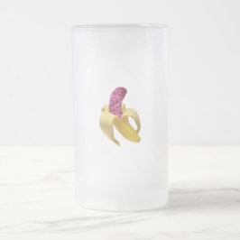Banana in Imitats Rosa Glitzer sieht köstlich aus Mattglas Bierglas