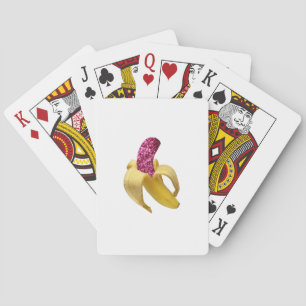 Banana in Imitats Rosa Glitzer sieht köstlich aus Spielkarten