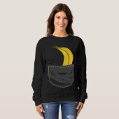 Banana In Pocket Graphic Fruit Vegan Veggie Costum Sweatshirt (Vorne ganz)
