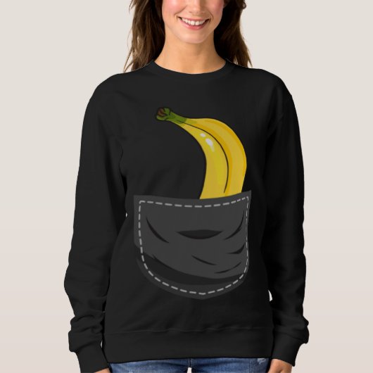 Banana In Pocket Graphic Fruit Vegan Veggie Costum Sweatshirt (Vorderseite)