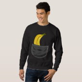 Banana In Pocket Graphic Fruit Vegan Veggie Health Sweatshirt (Vorne ganz)