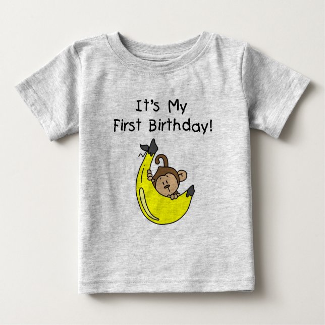 Banana - Junge Affe 1. Geburtstag Baby T-shirt (Vorderseite)