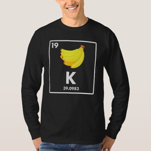 Banana K Kalium Joke Vegetarier Vegan T-Shirt (Vorderseite)