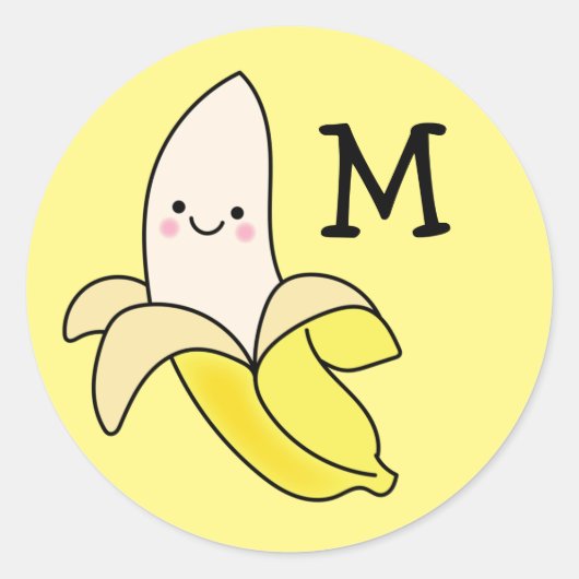 Banana Kid Niedlich Kawaii Name Umschlag Aufkleber (Vorderseite)