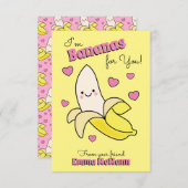 Banana Kids Classroom Valentine Cards Dankeskarte (Vorne/Hinten)
