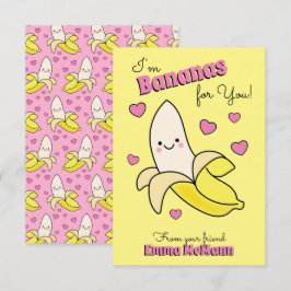 Banana Kids Classroom Valentine Cards Dankeskarte