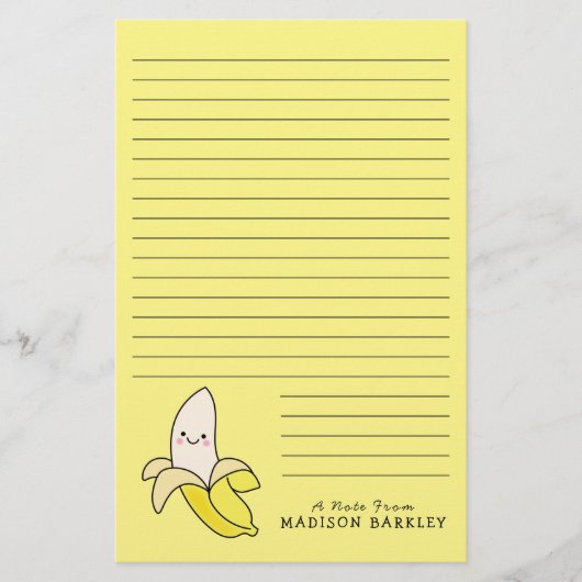 Banana Kids Niedlicher Kawaii Briefpapier (Vorderseite)