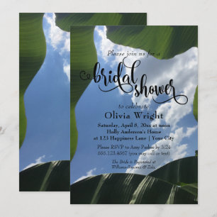 Banana Leaf Gerahmtes Sky Tropical Brautparty Einladung