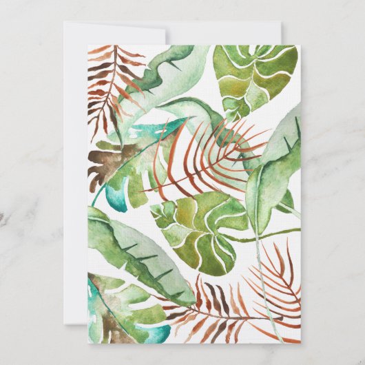 Banana Leaf Wreath Wedding Einladung (Rückseite)