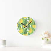 Banana Leaves And Fruit Pattern Runde Wanduhr (Zuhause)