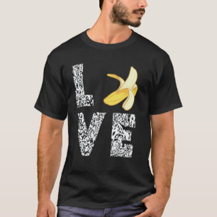 Banana Liebe Leopard Vegan Essen Sommer Frucht Veg T-Shirt