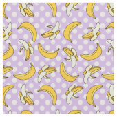 Banana Lila Polka Dot Pattern Stoff (Nahaufnahme)
