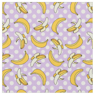 Banana Lila Polka Dot Pattern Stoff