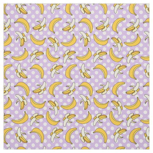 Banana Lila Polka Dot Pattern Stoff (Muster)