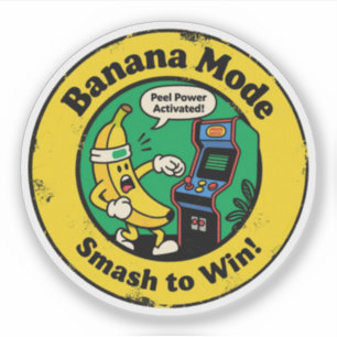 Banana Lover & Gamer "Smash to Win Banana Mode" Aufkleber