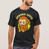 Banana Lover Monkey Eating a Banana Funny Humor T-Shirt (Vorderseite)