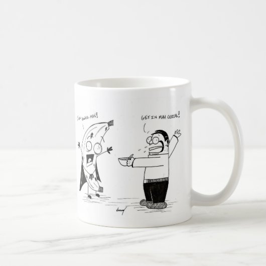 Banana Man Funny Cartoon Tasse (Rechts)