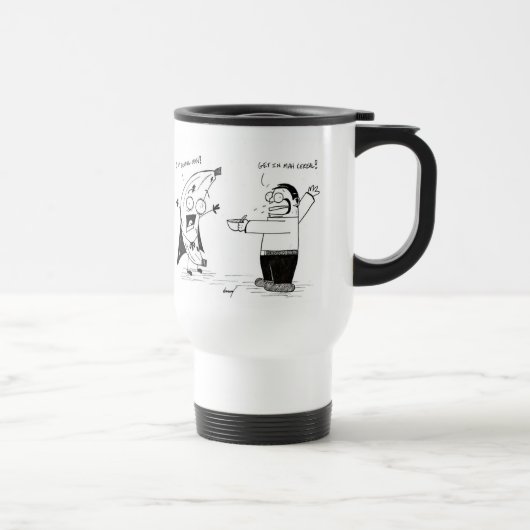 Banana Man Funny Cartoon Travel Mug Reisebecher (Rechts)