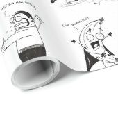 Banana Man Funny Cartoon Wrapping Paper Geschenkpapier (Rolleneckpunkt)