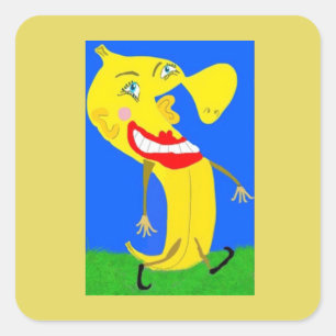 Banana 🍌 Man Quadratischer Aufkleber