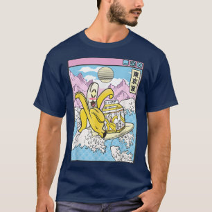 Banana mit Milchkarton surfen Japan Waves Kawaii T-Shirt