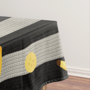 Banana Moderne schwarze und weiße Streifen Tischdecke