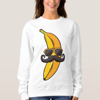 Banana Mustache Sonnenbrille Face Funny Fruit Cool Sweatshirt