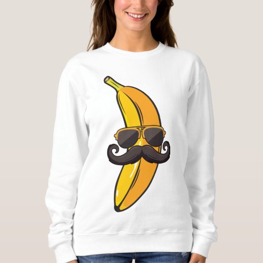 Banana Mustache Sonnenbrille Face Funny Fruit Cool Sweatshirt (Vorderseite)