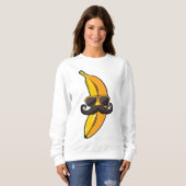 Banana Mustache Sonnenbrille Face Funny Fruit Cool Sweatshirt (Vorne ganz)