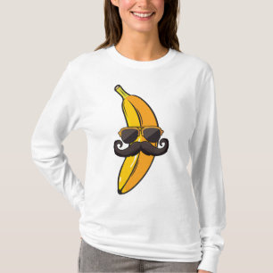 Banana Mustache Sonnenbrille Face Funny Fruit Cool T-Shirt