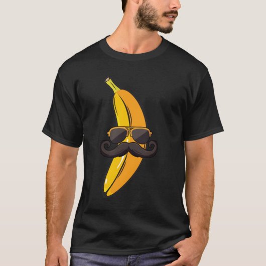 Banana Mustache Sunglasses Face Fruit Banana T-Shirt (Vorderseite)