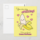 Banana Niedlich Kids Valentinstag Kawaii Postkarte (Vorne/Hinten)