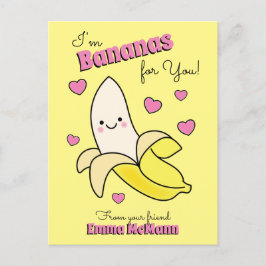 Banana Niedlich Kids Valentinstag Kawaii Postkarte