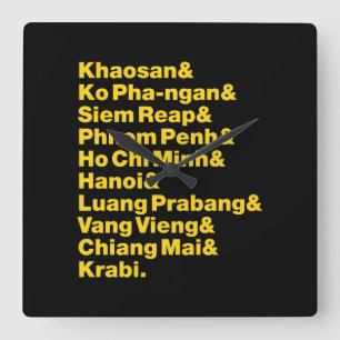 Banana Pancake Trail / Circuit Quadratische Wanduhr