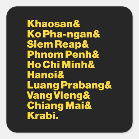 Banana Pancake Trail / Circuit Quadratischer Aufkleber (Vorderseite)