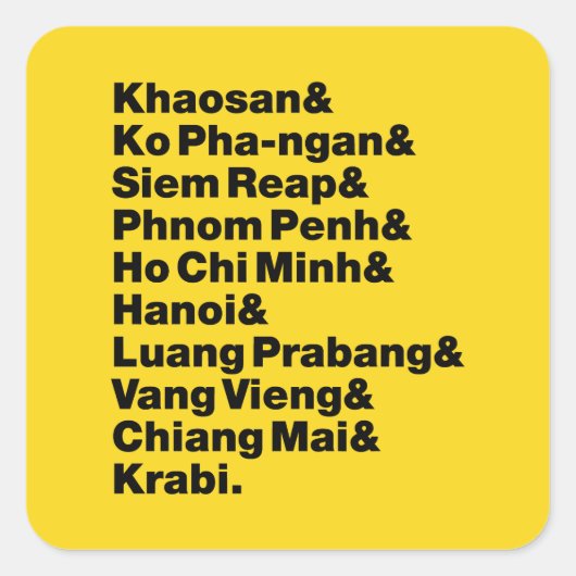 Banana Pancake Trail / Circuit Quadratischer Aufkleber (Vorderseite)