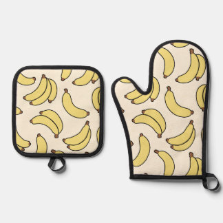 Banana Parade Butter Gelb Ofenhandschuh & Topflappen-Set