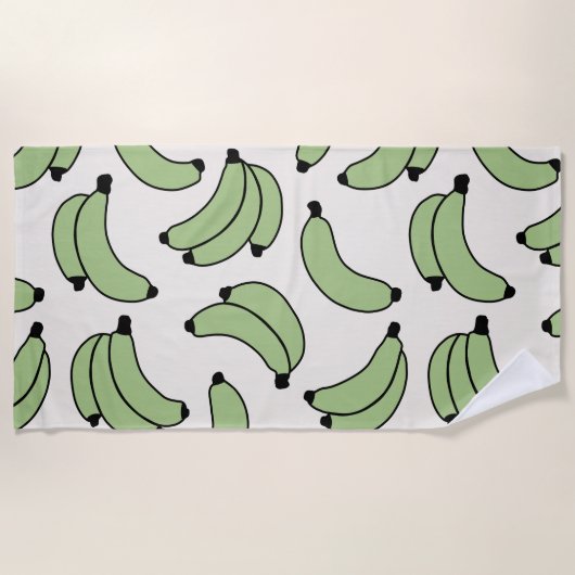 Banana Parade Sage Green Strandtuch (Vorderseite)