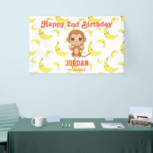 Banana Pattern Baby Monkey Geburtstagsparty Banner (Messeveranstaltung)