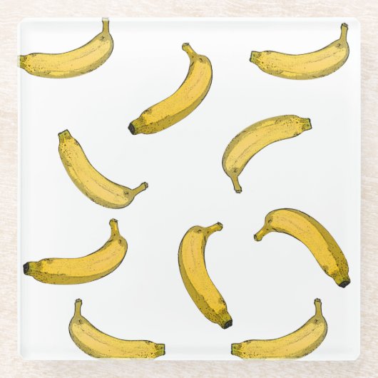 Banana Pattern Glasuntersetzer (Vorderseite)