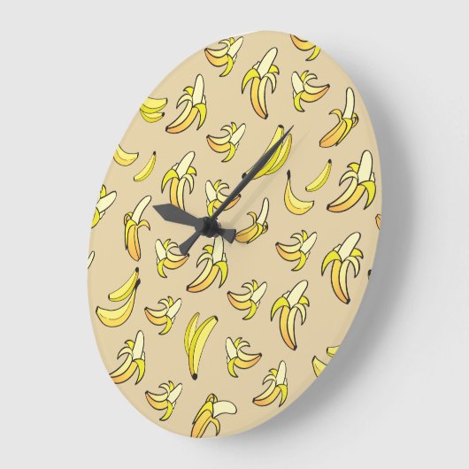 Banana Pattern Große Wanduhr (Winkel)