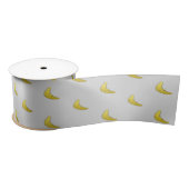 Banana pattern on gray satinband (Spule)