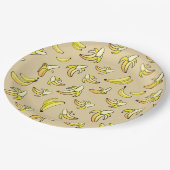 Banana Pattern Pappteller (Schrägansicht)