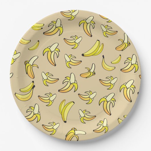Banana Pattern Pappteller (Vorderseite)