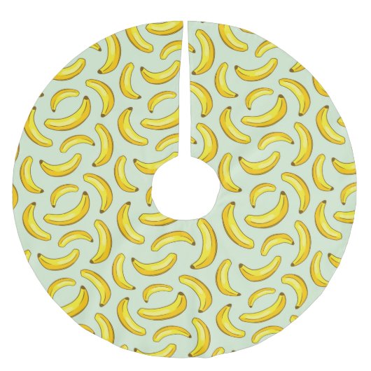 Banana Pattern Polyester Weihnachtsbaumdecke (Vorderseite)