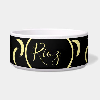 Banana Pattern Schwarzer Name Napf