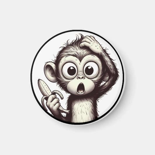 "Banana Peel Crisis Monkey" Magnet (Vorne)