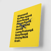 Banana-Pfannkuchen-Wanderweg / Rundweg Quadratische Wanduhr (Winkel)